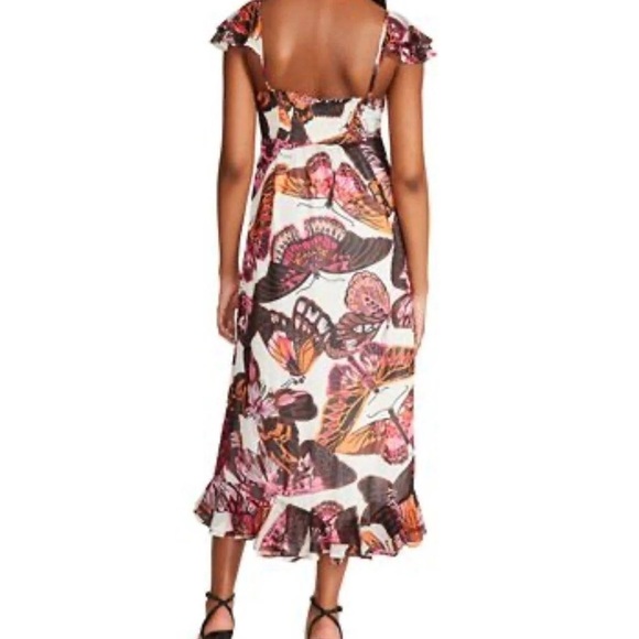 BETSEY JOHNSON Pepper Butterfly-Print Midi Dress - Picture 2 of 9